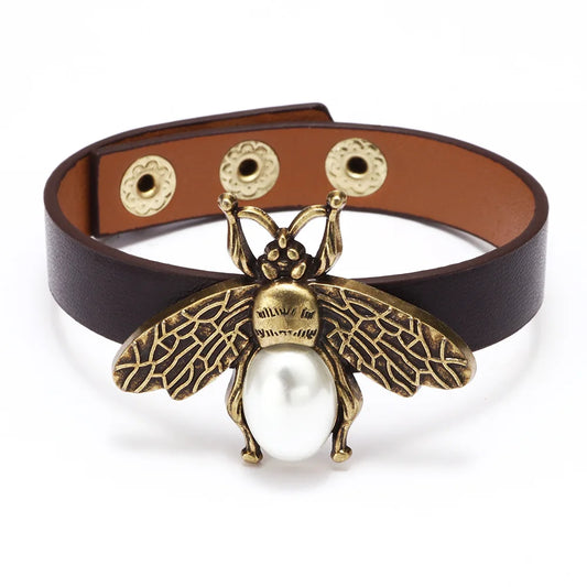 Queen Bee Leather Bracelet